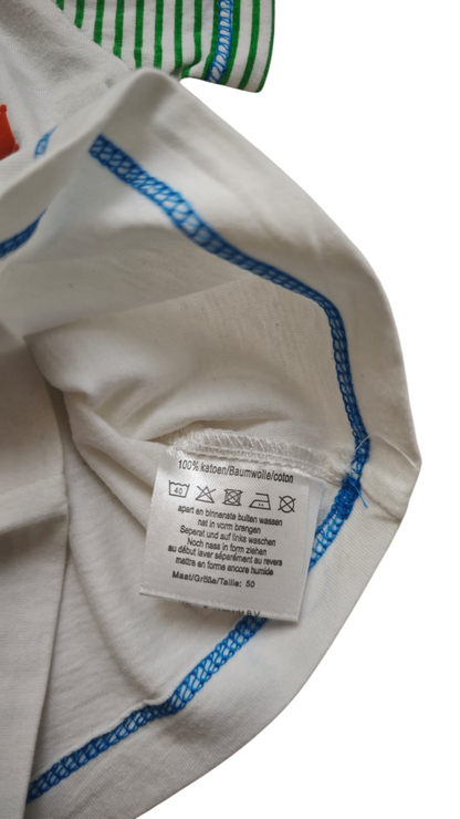 Newborn Kurzarmshirt Weiß, Grün, Blau, Orange Größe 50