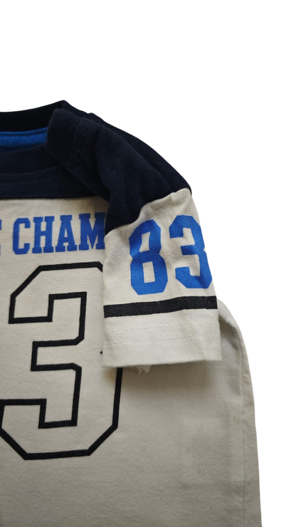 Markenlos Kurzarmshirt Weiß und Blau Größe 56