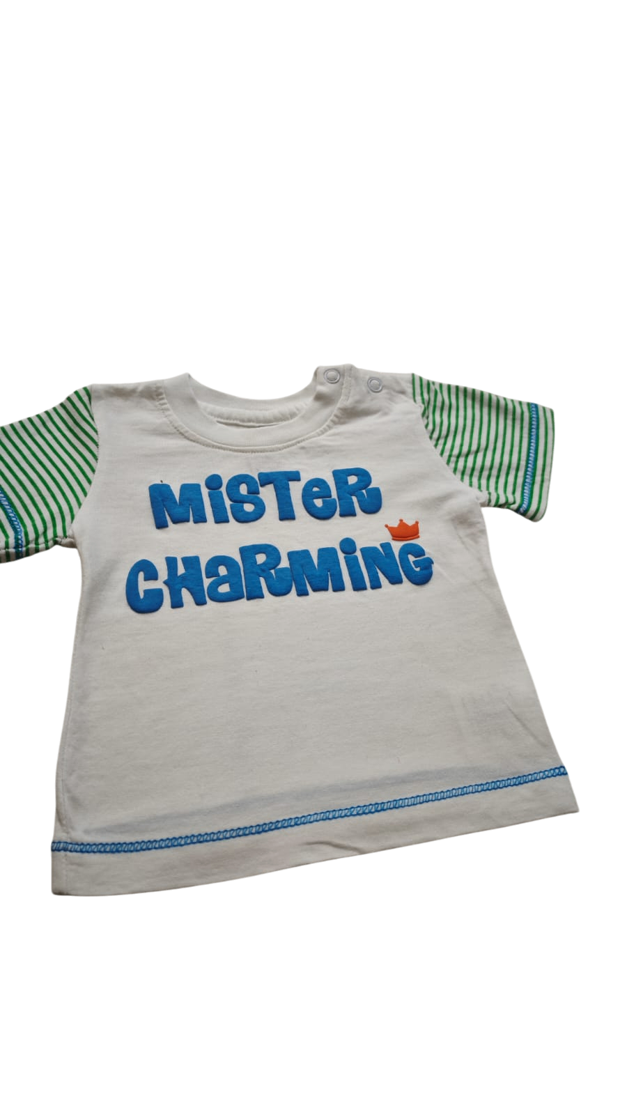Newborn Kurzarmshirt Weiß, Grün, Blau, Orange Größe 50