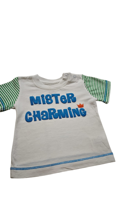 Newborn Kurzarmshirt Weiß, Grün, Blau, Orange Größe 50