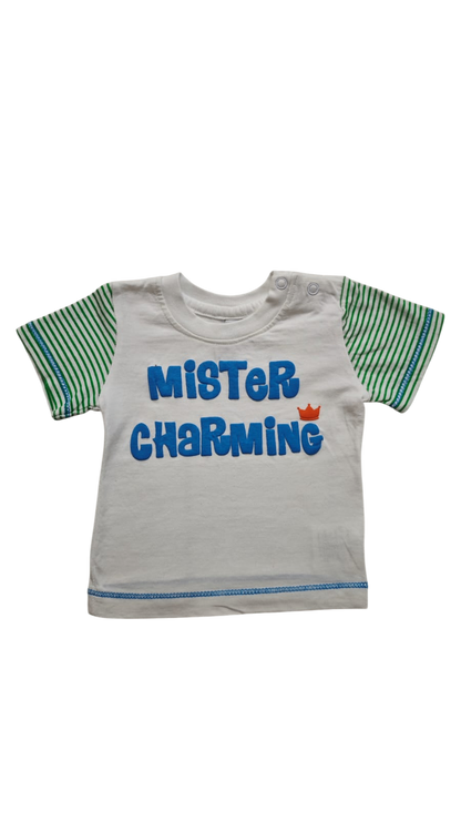 Newborn Kurzarmshirt Weiß, Grün, Blau, Orange Größe 50