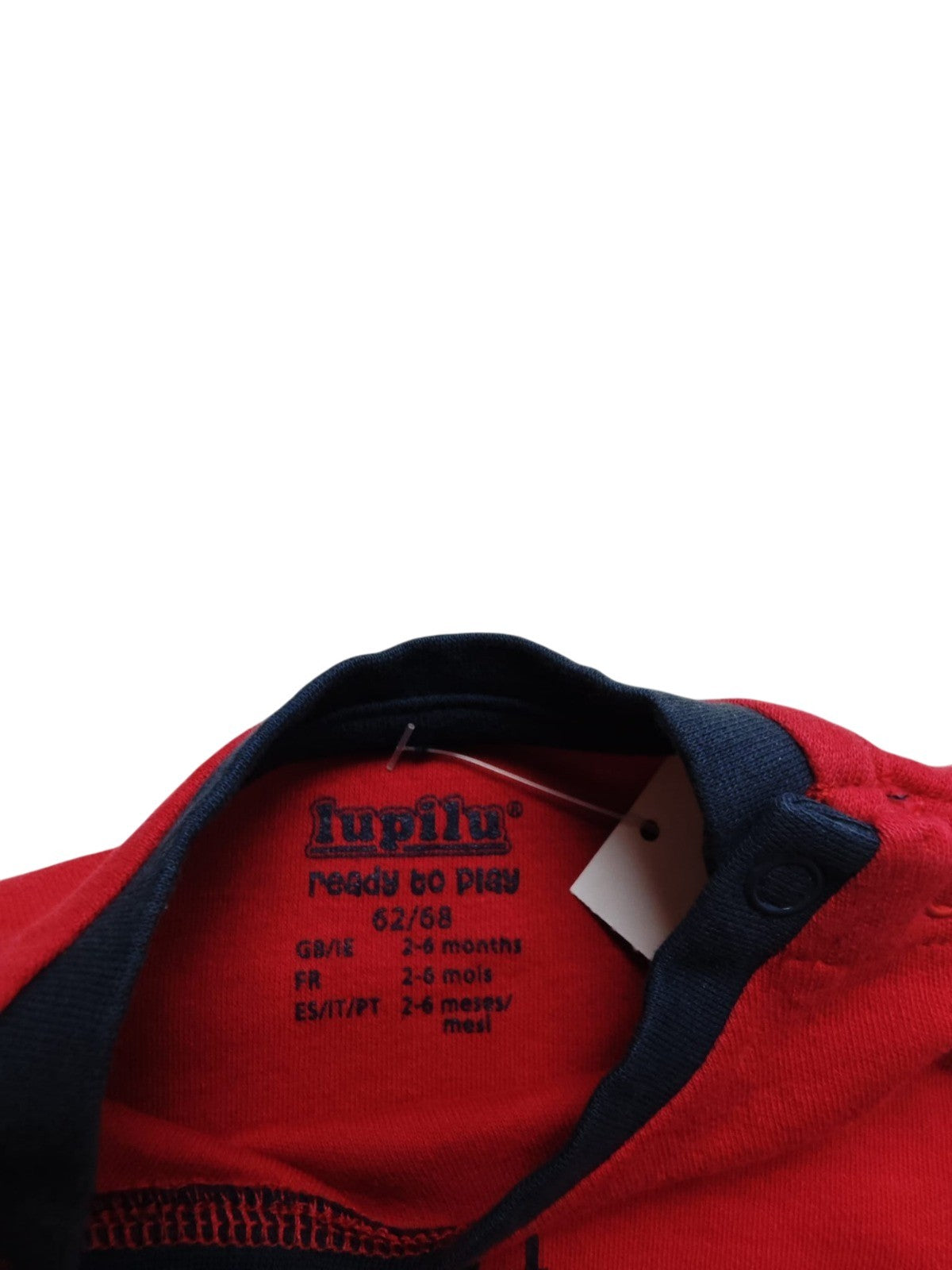 Lupilu Langarmshirt Rot und Dunkelblau Größe 62