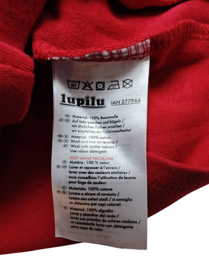 Lupilu Langarmshirt Rot und Dunkelblau Größe 62