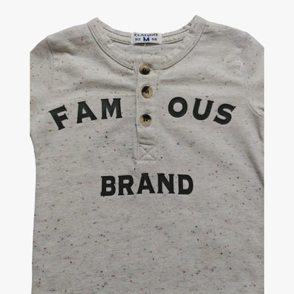 CLAESEN'S Langarmshirt Hellgrau mit bunten Sprenkeln Größe 62