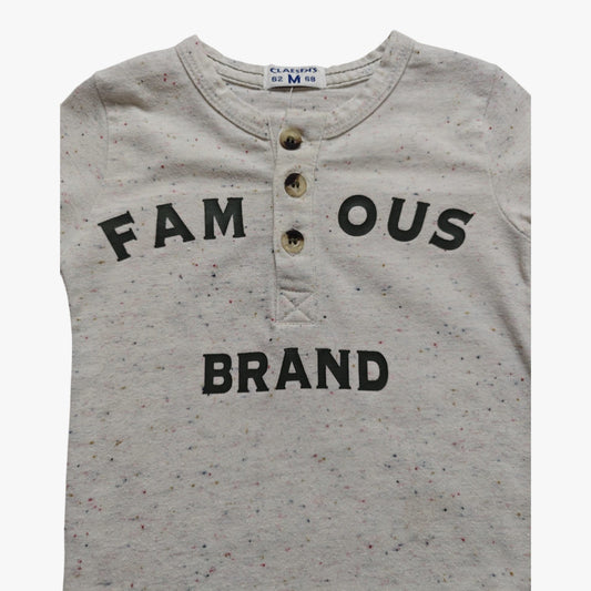 CLAESEN'S Langarmshirt Hellgrau mit bunten Sprenkeln Größe 62