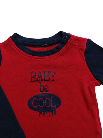 Lupilu Langarmshirt Rot und Dunkelblau Größe 62