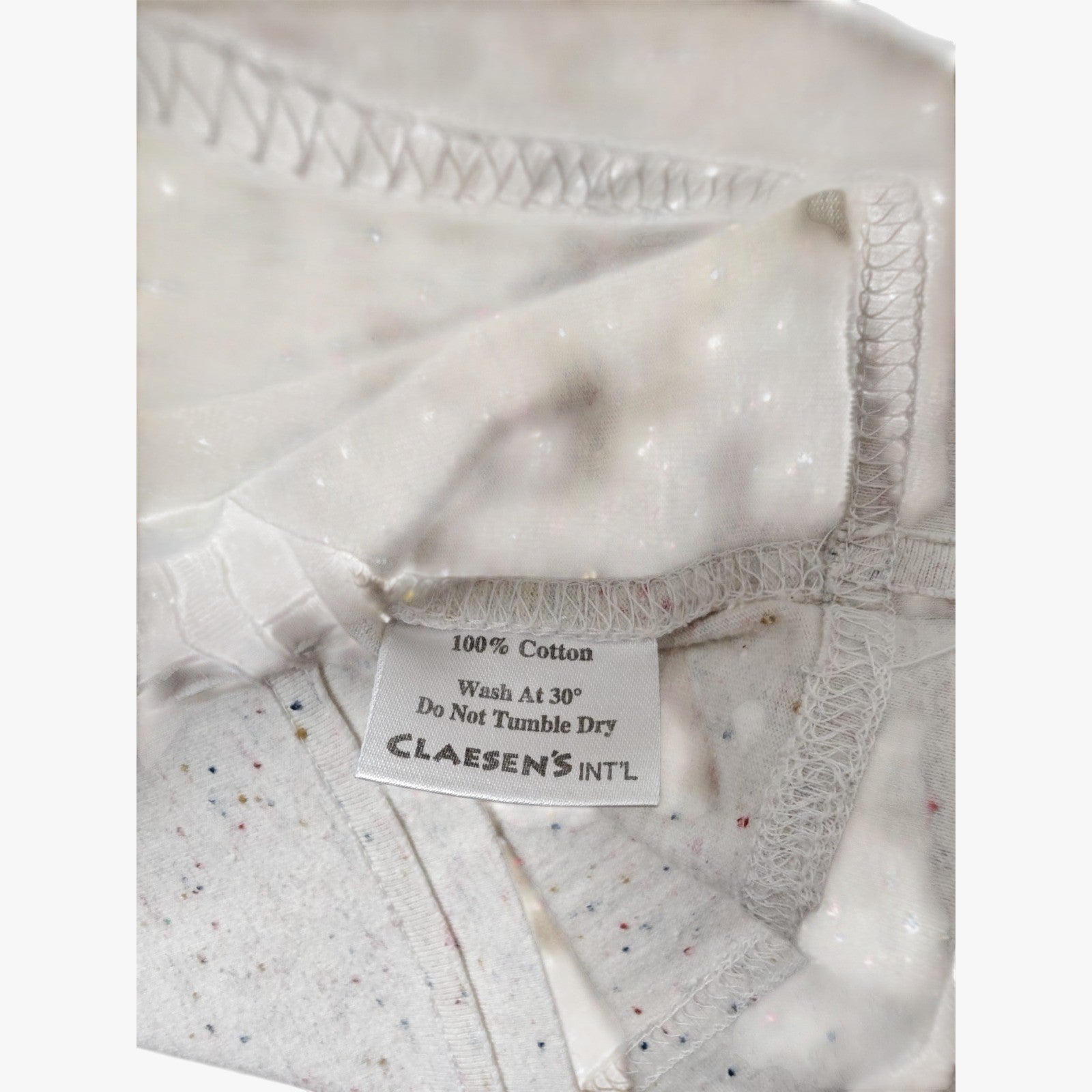 CLAESEN'S Langarmshirt Hellgrau mit bunten Sprenkeln Größe 62