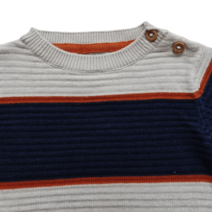 C&A Pullover Hellgrau, Dunkelblau, Orange Größe 62