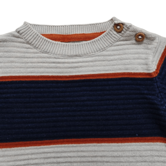C&A Pullover Hellgrau, Dunkelblau, Orange Größe 62
