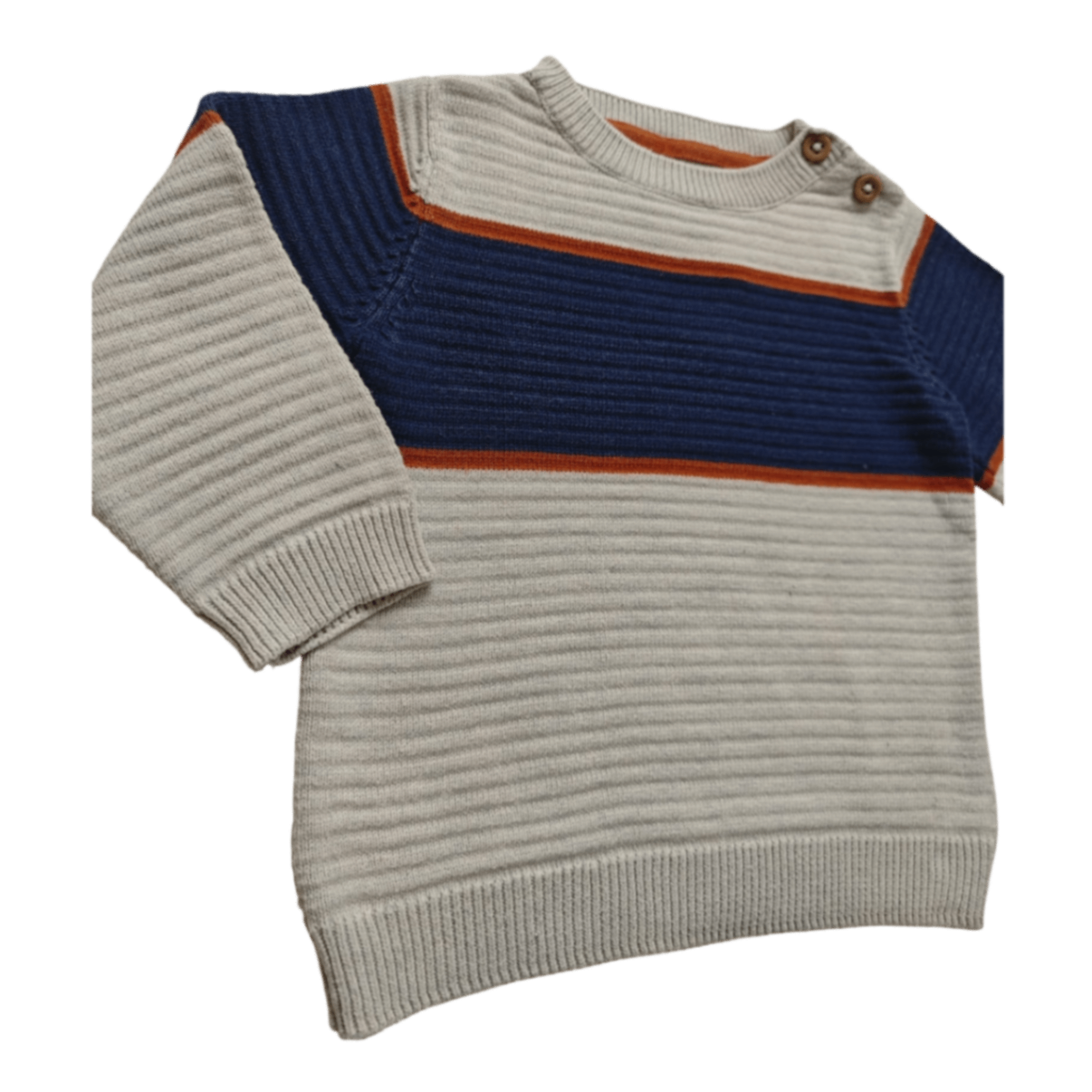 C&A Pullover Hellgrau, Dunkelblau, Orange Größe 62