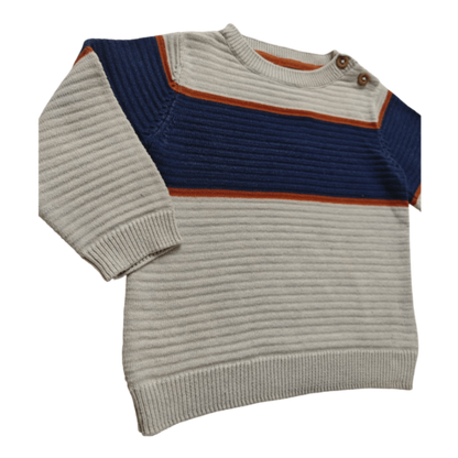 C&A Pullover Hellgrau, Dunkelblau, Orange Größe 62