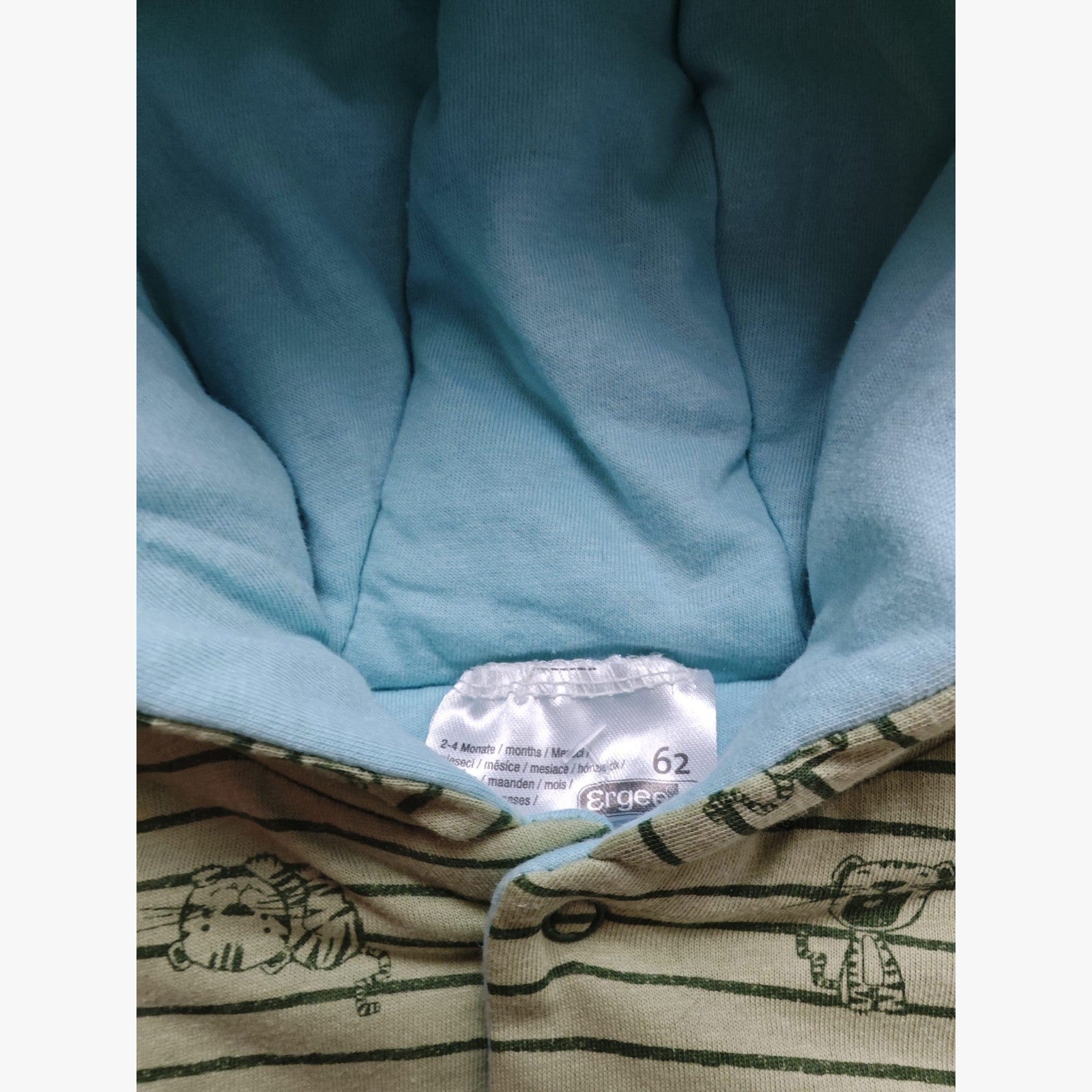 Ergee Jacke Hellblau, Hellgrün, Beige mit Tierdruck, Grün Größe 62