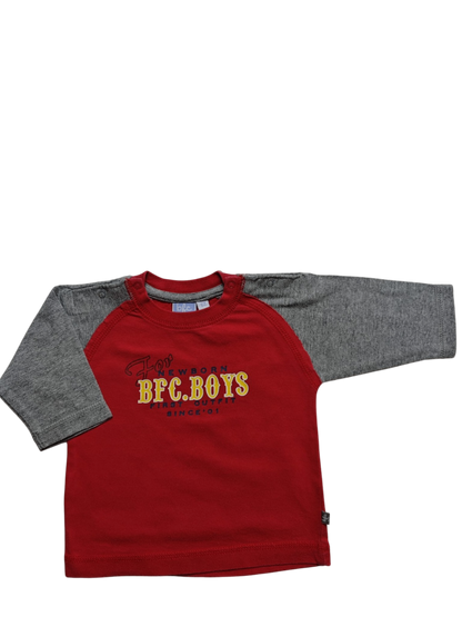 bfc Langarmshirt Rot, Grau Größe 62