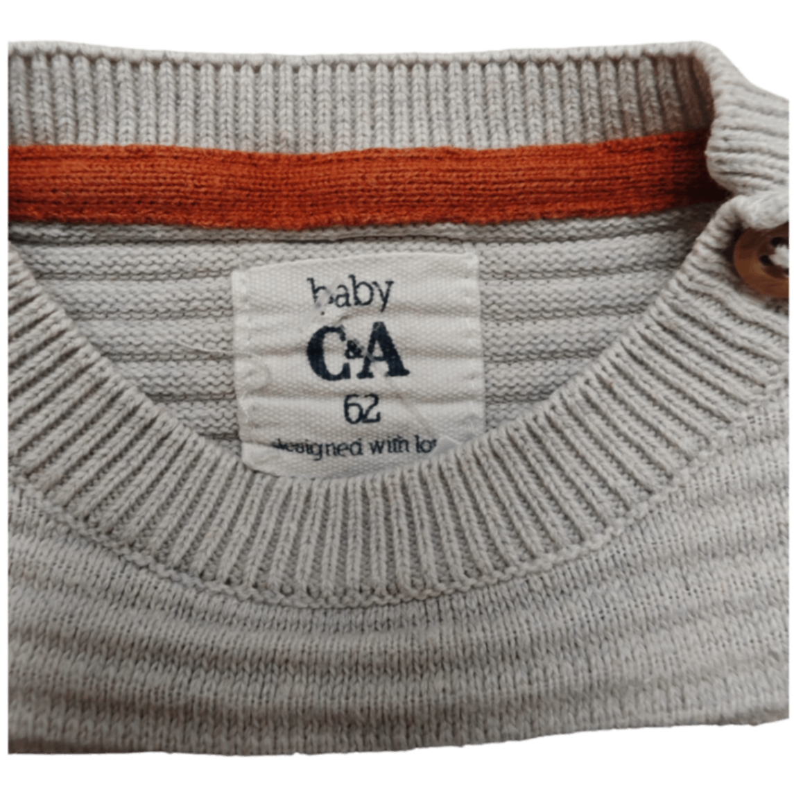 C&A Pullover Hellgrau, Dunkelblau, Orange Größe 62