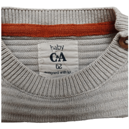 C&A Pullover Hellgrau, Dunkelblau, Orange Größe 62
