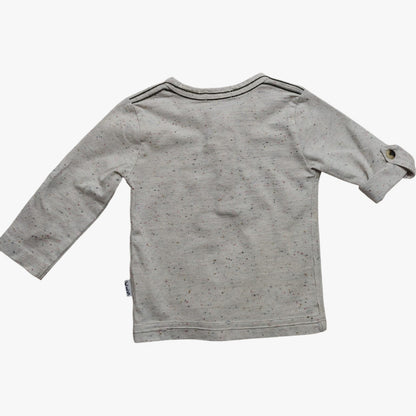 CLAESEN'S Langarmshirt Hellgrau mit bunten Sprenkeln Größe 62