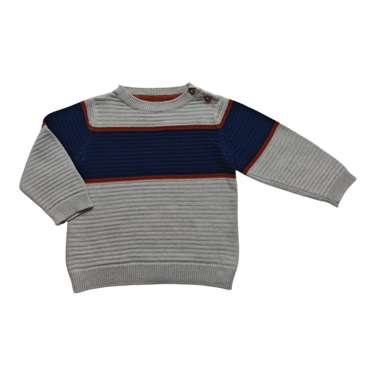 C&A Pullover Hellgrau, Dunkelblau, Orange Größe 62