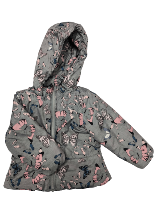 Poco Piano Winterjacke Grau mit Rosa, Blau und Weiss Größe 86