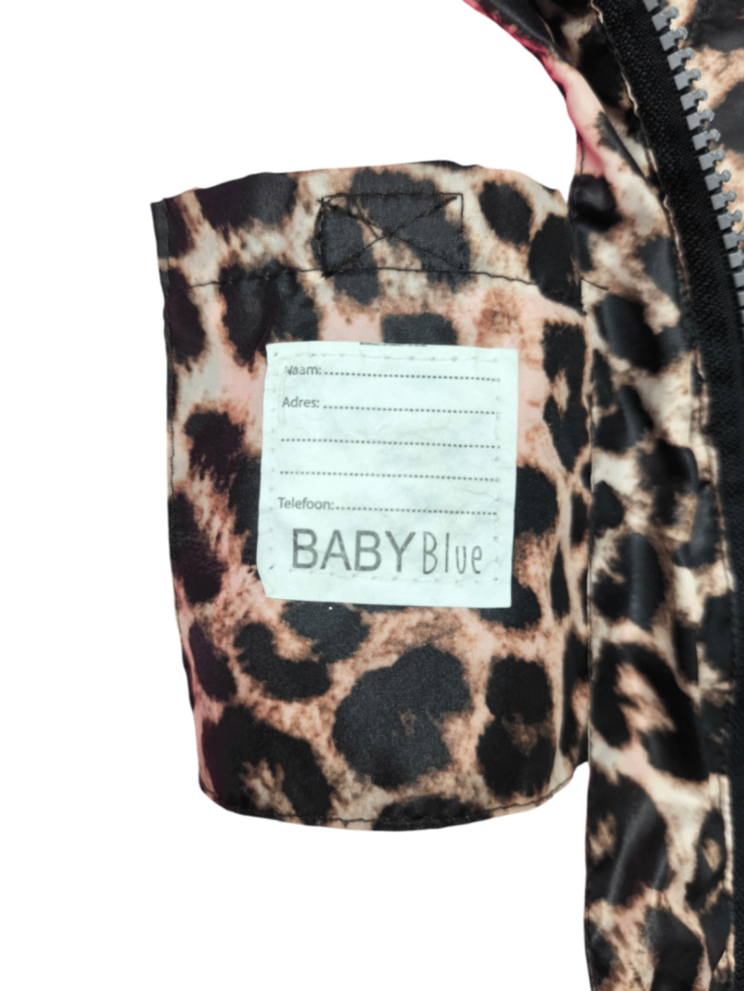 BABY Blue Jacke Leopardenmuster mit Schwarz, Beige und Pink Größe 86