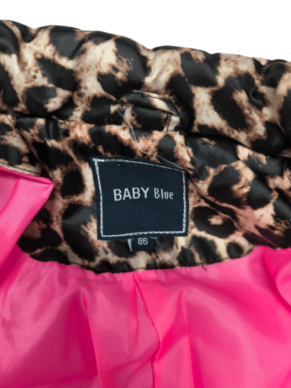 BABY Blue Jacke Leopardenmuster mit Schwarz, Beige und Pink Größe 86