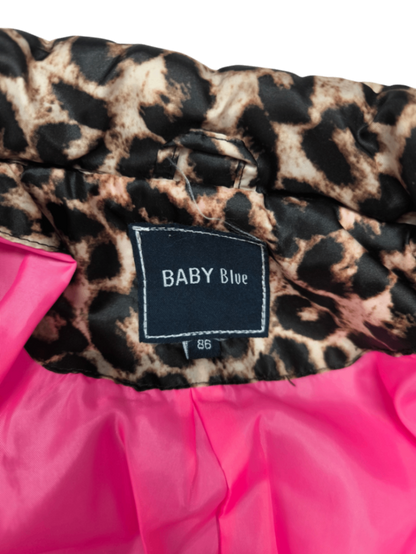 BABY Blue Jacke Leopardenmuster mit Schwarz, Beige und Pink Größe 86