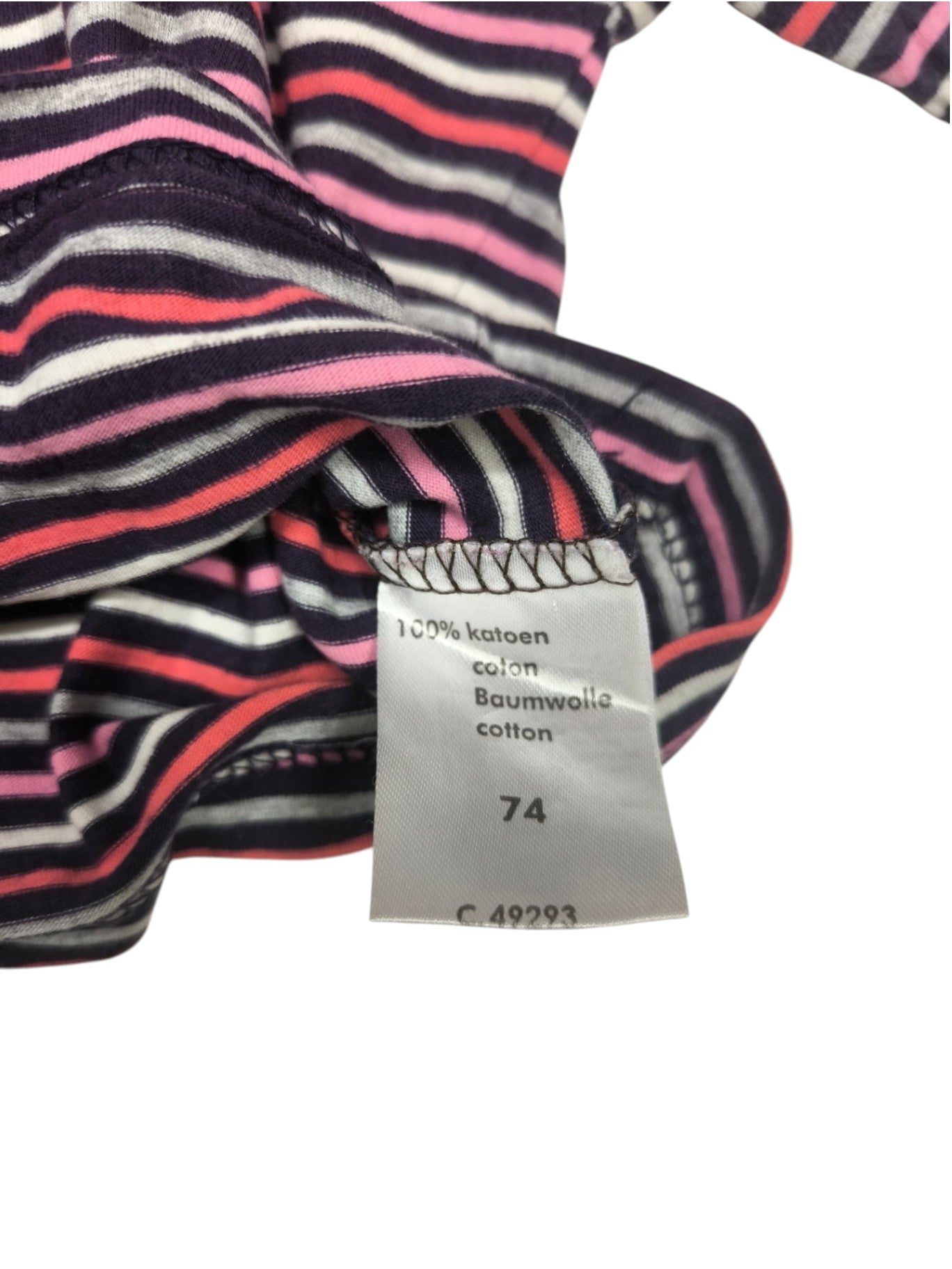 Zeeman Langarmshirt Dunkelblau, Pink, Rot, Weiß Größe 74