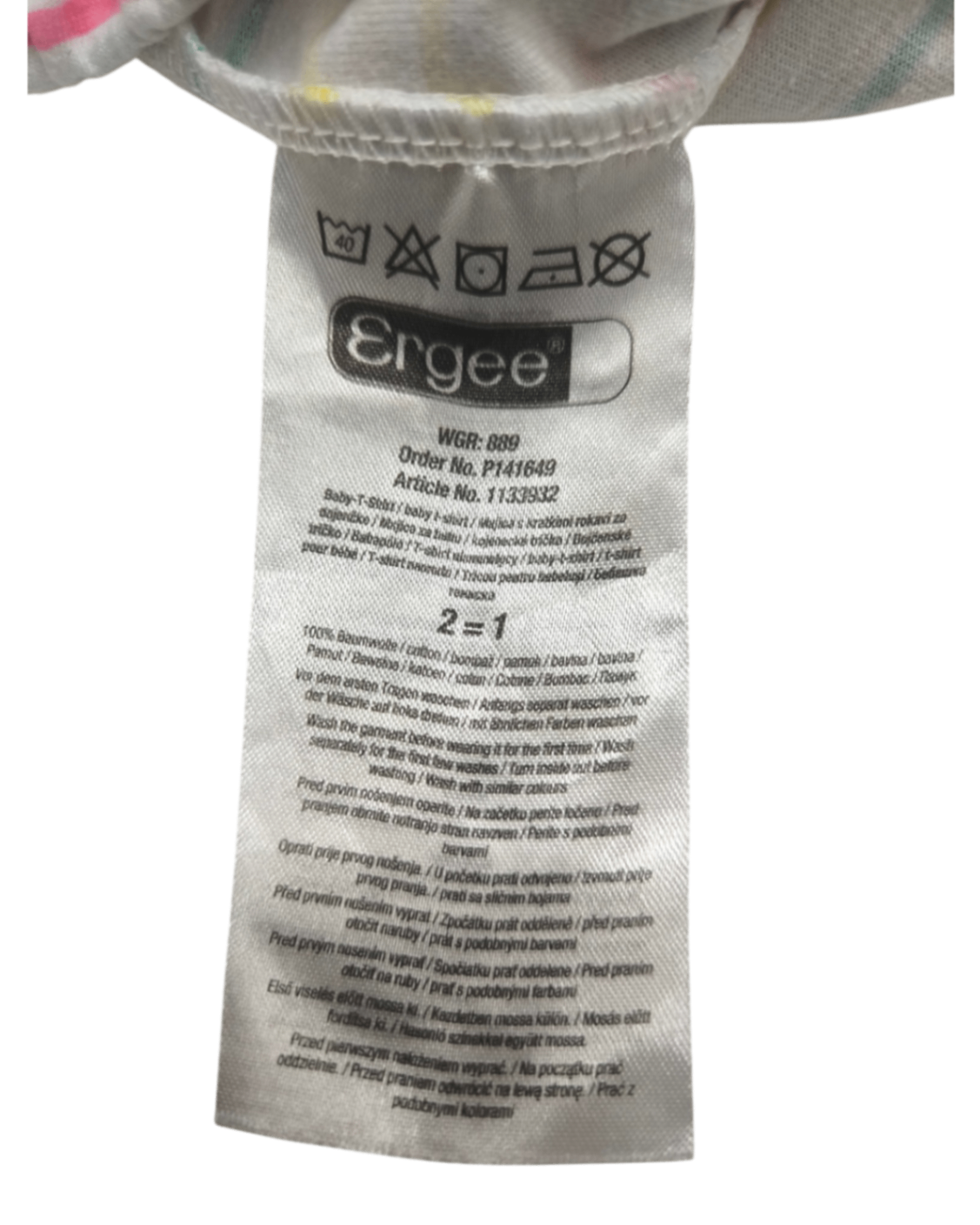 Ergee Shorts Weiß mit bunten Streifen Größe 86