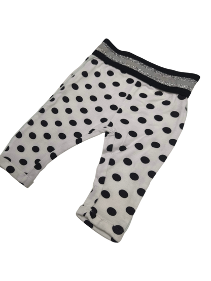 Dirkje Leggings Weiß mit schwarzen Punkten Größe 50