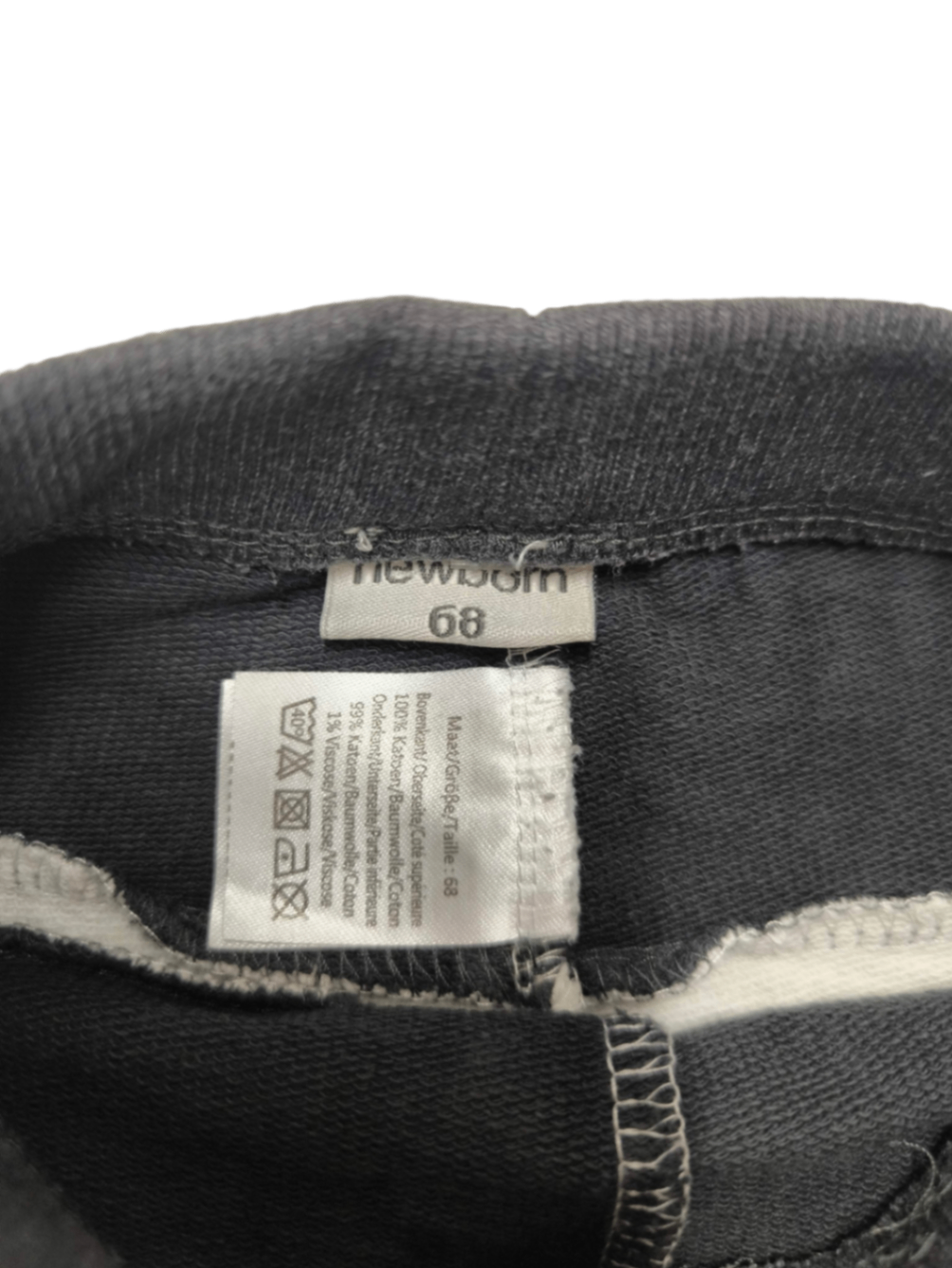 Newborn Jogginghose Grau/Schwarz Größe 68