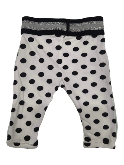 Dirkje Leggings Weiß mit schwarzen Punkten Größe 50