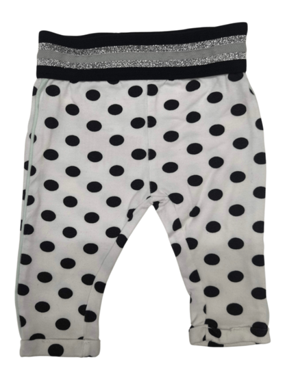 Dirkje Leggings Weiß mit schwarzen Punkten Größe 50