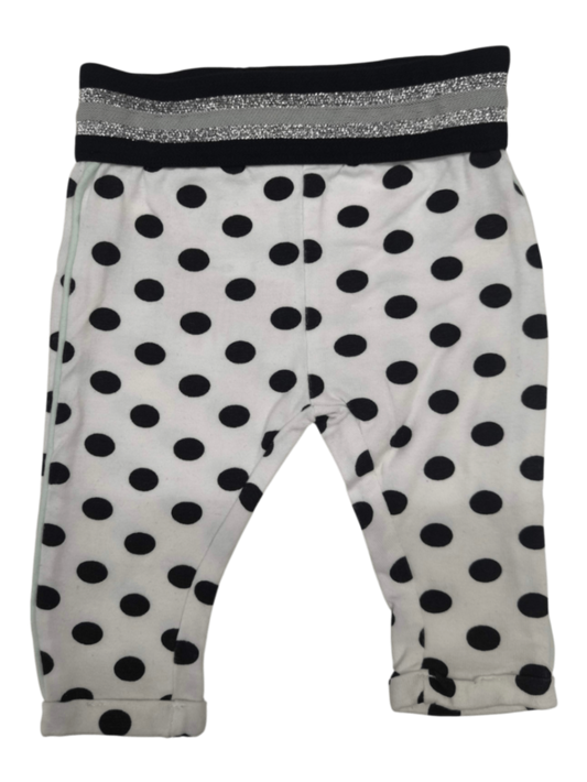 Dirkje Leggings Weiß mit schwarzen Punkten Größe 50