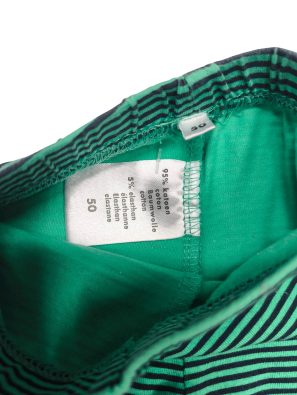 Hose Türkis und Dunkelblau gestreift Größe 50