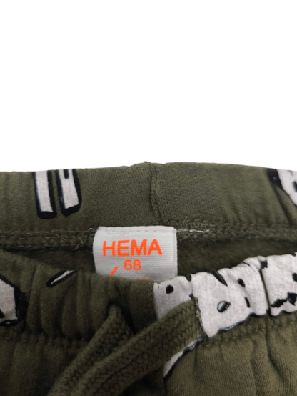HEMA Jogginghose Olivgrün, Weiß, Schwarz Größe 68