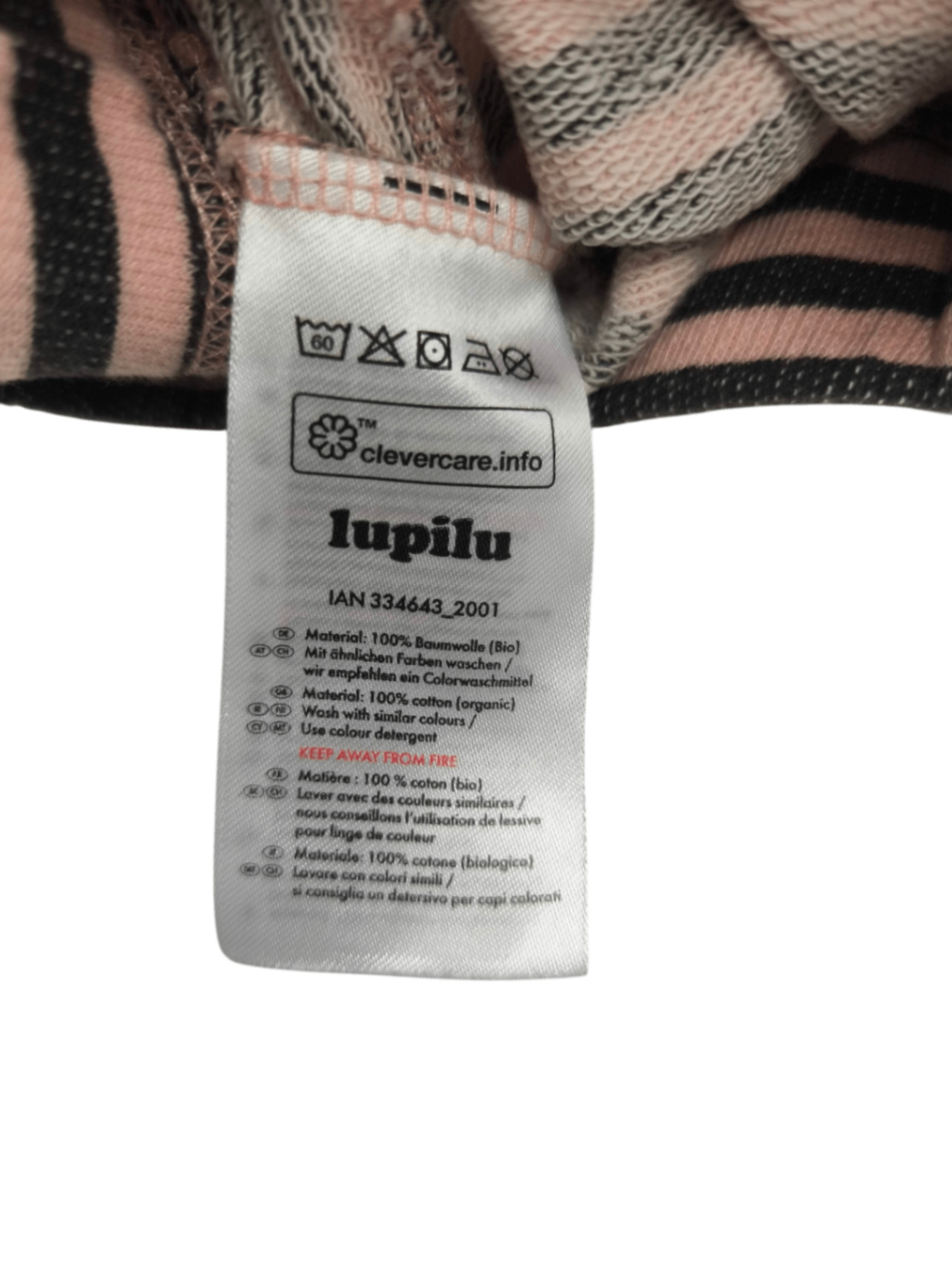 lupilu Jogginghose Rosa und Dunkelgrau gestreift Größe 50/56