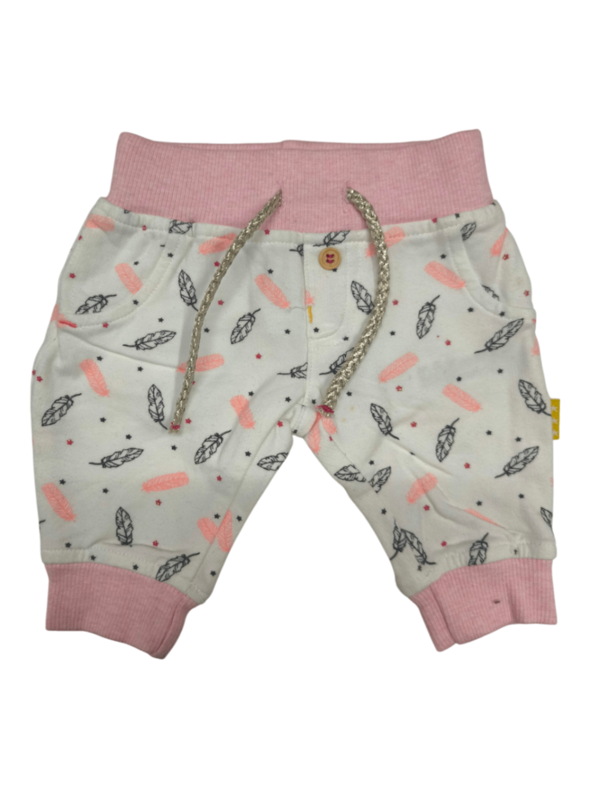 HEMA Jogginghose Weiß mit Rosa Größe 50