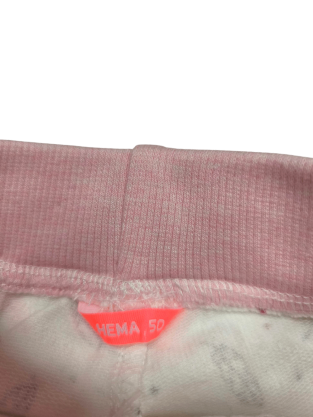 HEMA Jogginghose Weiß mit Rosa Größe 50