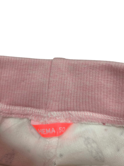 HEMA Jogginghose Weiß mit Rosa Größe 50