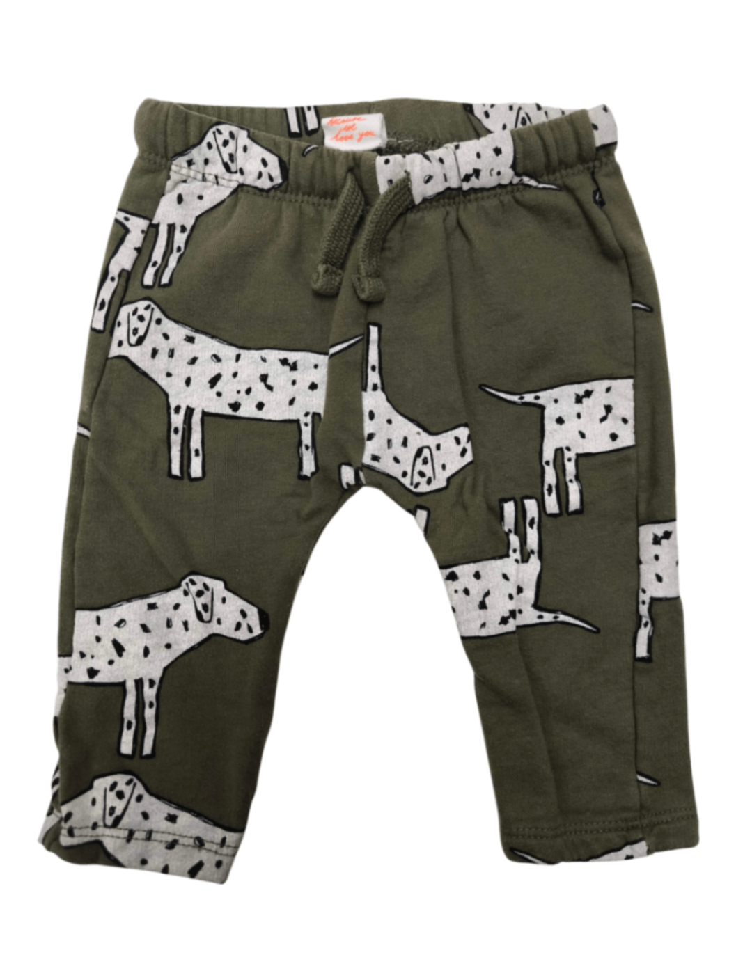 HEMA Jogginghose Olivgrün, Weiß, Schwarz Größe 68