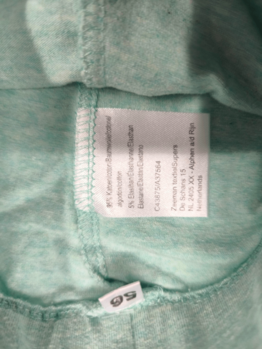 Zeeman Softhose mit Füße Mintgrün Größe 56