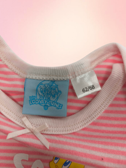 Disney Body-Langarm Pink/Weiß Größe 62