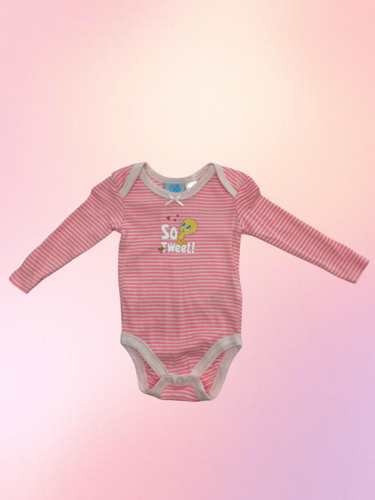 Disney Body-Langarm Pink/Weiß Größe 62