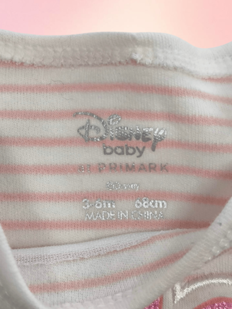 Disney Body-Langarm Weiß, Rosa Größe 68