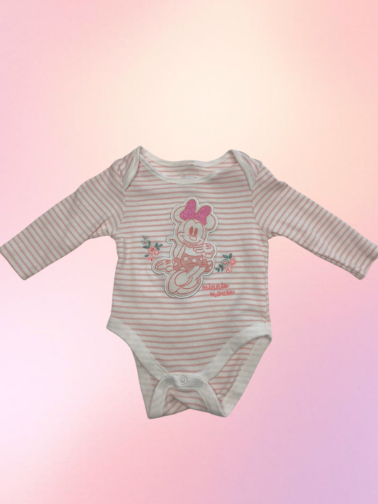 Disney Body-Langarm Weiß, Rosa Größe 68