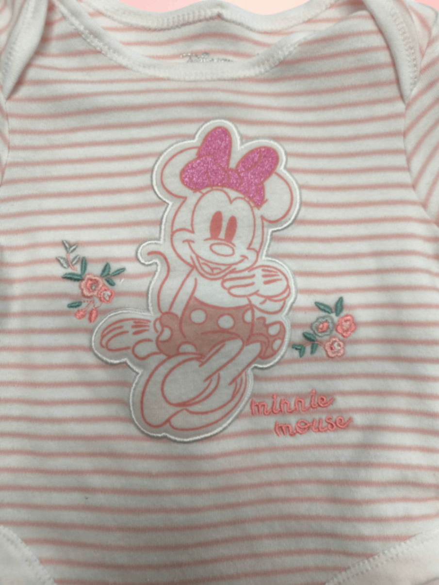Disney Body-Langarm Weiß, Rosa Größe 68
