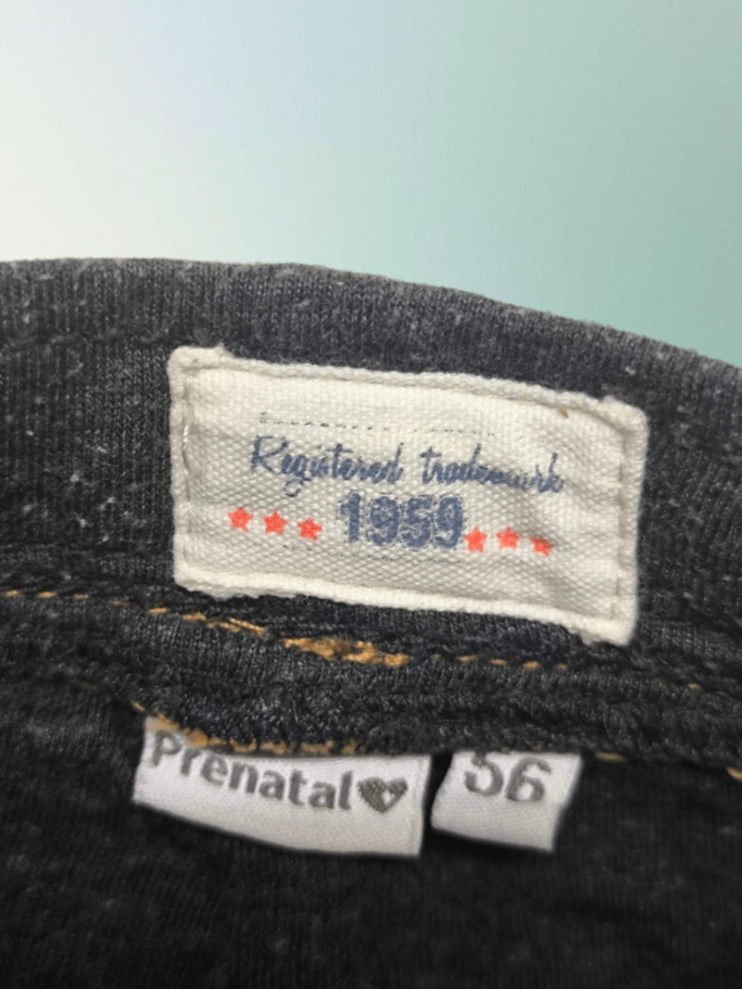Prenatal Hose Braun mit dunkelblauem Bund Größe 50-56