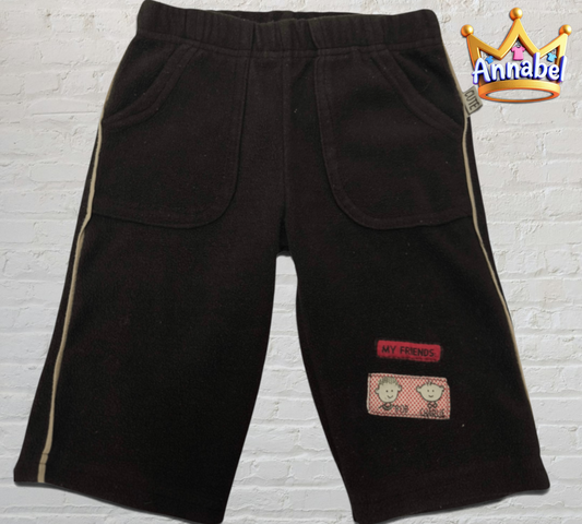 Annabel´s Second Style & Co. dunkelbraune OKAY Jogginghose in Größe 68 mit aufgesetzten Taschen und Applikationen