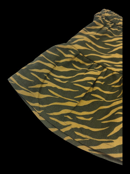 Annabel´s Second Style & Co. Rock in Olivgrün und Gelb mit Tigerstreifen-Print und elastischem Bund aus Polyester