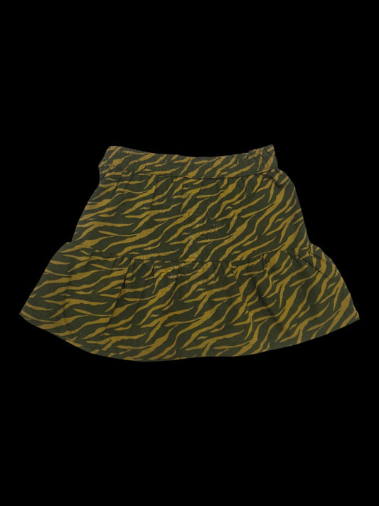 Annabel´s Second Style & Co. Rock in Olivgrün und Gelb mit Tigerstreifen-Print und elastischem Bund aus Polyester