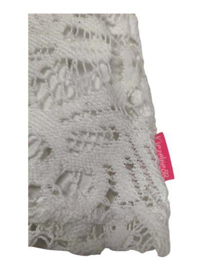 Annabel´s Second Style & Co. weißer Kiezeltje Mädchenrock aus feiner Spitze mit pinkem Markenlabel